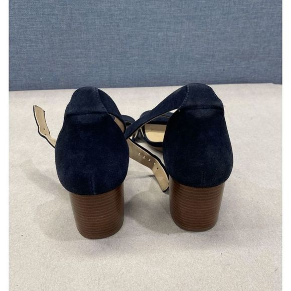 MICHAEL MICHAEL KORS Lena Leather Sandal Size Navy - Picture 2 of 7